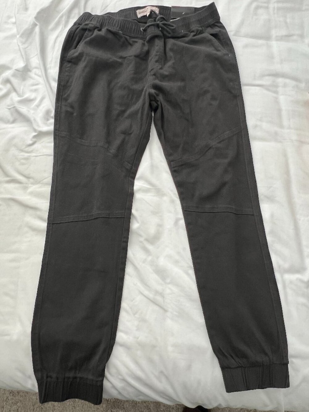 Stitches & Rivets Mens XL Black Jogger Pants Elastic Waist Pockets Active Casual